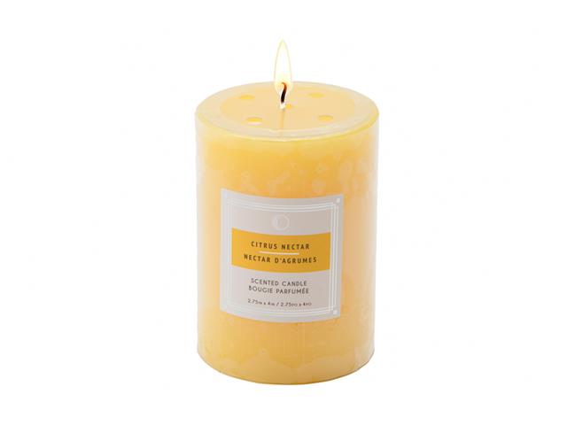 2.75" X 4" SCENTED PILLAR CANDLE (CITRUS NECTAR) (8/DISP)